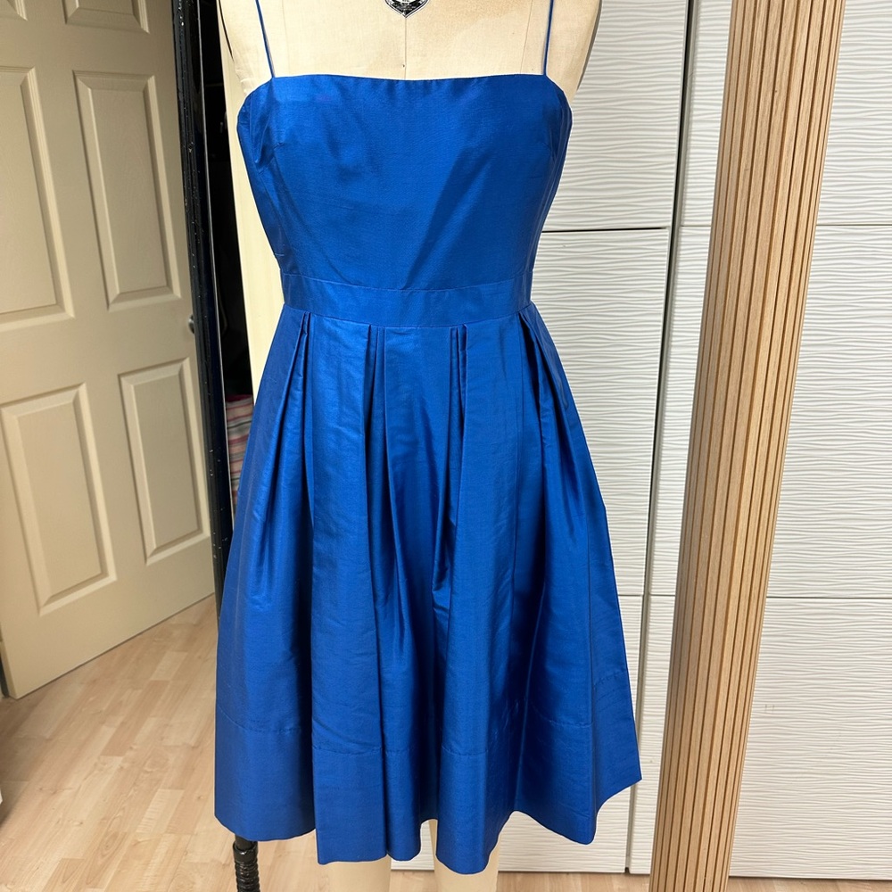 Lauren Ralph Lauren Silk Strapless Blue Dress